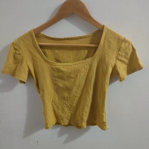 Pink&D Women's Cropped T-shirt Yellow